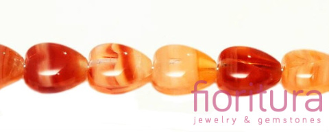 KORALIKI SZKLANE SERDUSZKA 8MM KOLOR MIODOWY