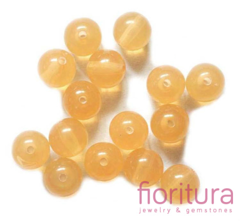 KORALIKI AKRYLOWE KULA 10MM KOLOR MIODOWY TRANSPARENTNY