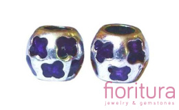 PRZEKŁADKA EMALIOWANA KWIAT AMETYSTU 9x10MM