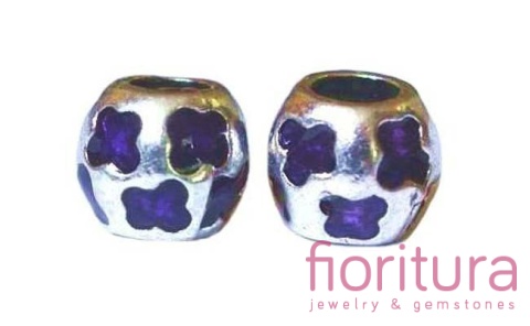 PRZEKŁADKA EMALIOWANA KWIAT AMETYSTU 9x10MM