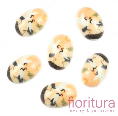 KABOSZON SZKLANY BRZOSKWINIOWY OWAL 13x18MM