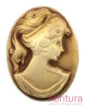 KABOSZON Z ŻYWICY KAMEA OWAL 18x13MM KOLOR PODSTAWY BRĄZOWY