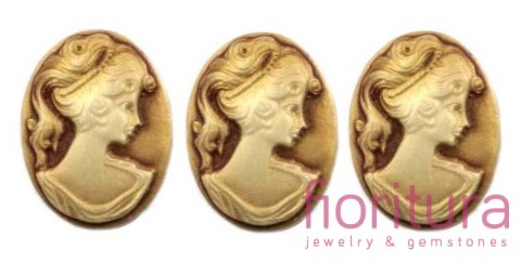 KABOSZON Z ŻYWICY KAMEA OWAL 18x13MM KOLOR PODSTAWY BRĄZOWY