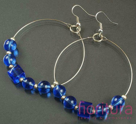 KOLCZYKI DUŻE KOŁA GRANATOWE