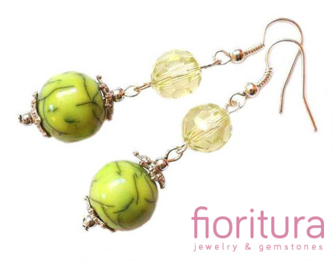 KOLCZYKI KULE SZCZĘŚCIA ZIELONE