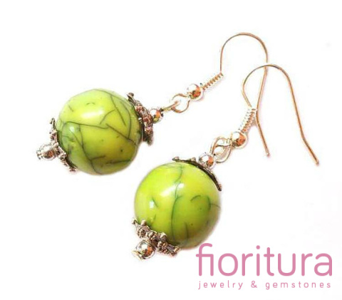 KOLCZYKI KULE SZCZĘŚCIA ZIELONE