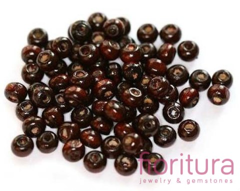 KORALIKI DREWNIANE KULA 8MM KOLOR CIEMNY BRĄZ