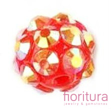 KORALIKI CARAMBALLA 10x8MM KOLOR RED AB