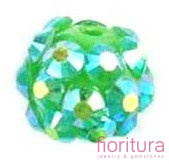 KORALIKI CARAMBALLA KULA 10x8MM KOLOR GREEN AB