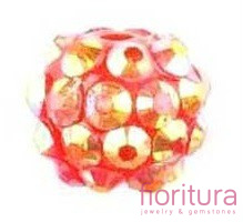 KORALIKI CARAMBALLA KULA 12x10MM KOLOR RED AB