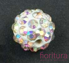 KORALIKI CARAMBALLA Z KRYSZTAŁKAMI STRASS 10MM KOLOR CRYSTAL AB