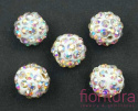 KORALIKI CARAMBALLA Z KRYSZTAŁKAMI STRASS 10MM KOLOR CRYSTAL AB