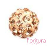 KORALIKI CARAMBALLA Z KRYSZTAŁKAMI STRASS 10MM KOLOR LIGHT ORANGE