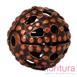 PRZEKŁADKA FILIGRANOWA AŻUROWA KULA 6MM KOLOR MIEDZIANY