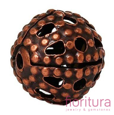 PRZEKŁADKA FILIGRANOWA AŻUROWA KULA 6MM KOLOR MIEDZIANY