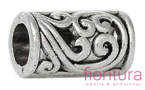 PRZEKŁADKA RURKA RZEŹBIONA 8,5x5MM KOLOR STARE SREBRO