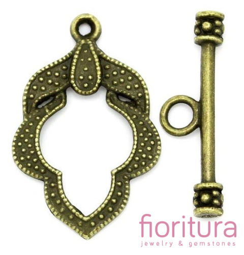 ZAPIĘCIE PRZEKŁADKOWE LIŚĆ 26x17MM KOLOR STARE ZŁOTO