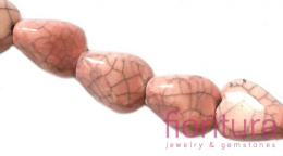 CERAMIKA Z EFEKTEM SPĘKANIA NIEREGULARNA 18X14MM KOLOR RÓŻOWY