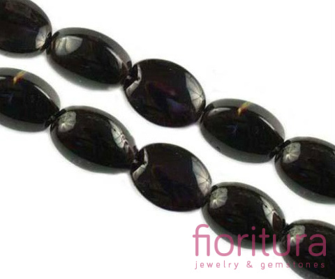 KORALIKI SZKLANE OWAL 12x9MM KOLOR CZARNY