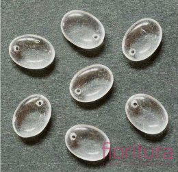 KORALIKI SZKLANE OWAL PŁASKI 12X9MM KOLOR TRANSPARENTNY