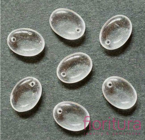 KORALIKI SZKLANE OWAL PŁASKI 12X9MM KOLOR TRANSPARENTNY