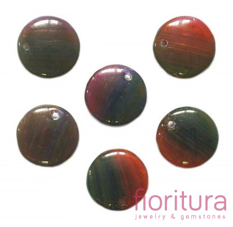 KORALIKI SZKLANE PASTYLKA 12MM MULTIKOLOR