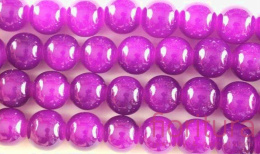 KORALIKI SZKLANE POWLEKANE KULA 12MM KOLOR PURPUROWY