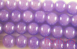 KORALIKI SZKLANE POWLEKANE KULA 12MM KOLOR JASNY FIOLET
