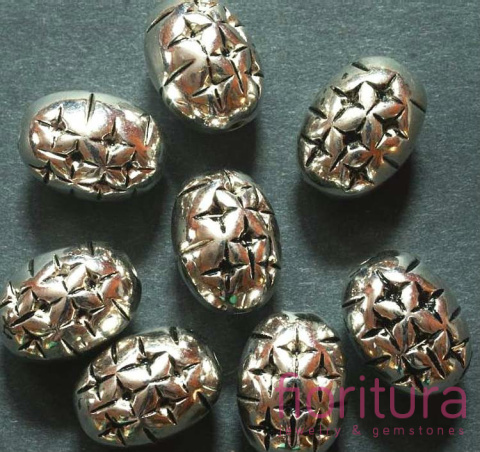 PRZEKŁADKA GWIEZDNE OLIWKI 21x10MM KOLOR STARE SREBRO