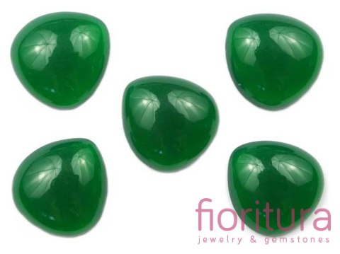 KABOSZON Z ŻYWICY ŁEZKA 16x15MM KOLOR CIEMNY ZIELONY TRANSPARENTNY