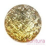 KABOSZON AKRYLOWY FASETOWANY Z BROKATEM KOŁO OK.12MM KOLOR SREBRNY/ZŁOTY