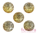 KABOSZON AKRYLOWY FASETOWANY Z BROKATEM KOŁO OK.12MM KOLOR SREBRNY/ZŁOTY