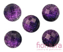 KABOSZON AKRYLOWY FASETOWANY Z BROKATEM KOŁO 12MM KOLOR JASNY FIOLET/FIOLET