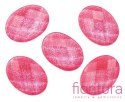 KABOSZON AKRYLOWY FASETOWANY Z BROKATEM OWAL 18x13MM KOLOR CIEMNY RÓŻ