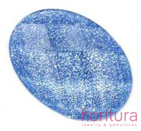 KABOSZON AKRYLOWY FASETOWANY Z BROKATEM OWAL 18x13MM KOLOR KOLOR ROYAL BLUE