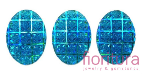 KABOSZON AKRYLOWY FASETOWANY OWAL 25x18MM KOLOR BLUE AB
