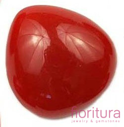 KABOSZON Z ŻYWICY ŁEZKA 16x15MM KOLOR CZERWONY TRANSPARENTNY