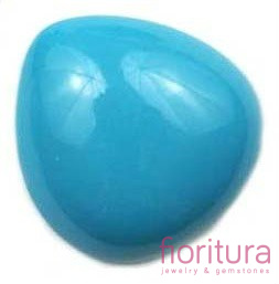 KABOSZON Z ŻYWICY ŁEZKA 16x15MM KOLOR NIEBIESKI