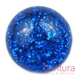 KABOSZON Z ŻYWICY Z BROKATEM KOŁO 12MM KOLOR ROYAL BLUE