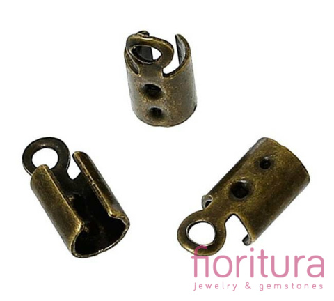 KOŃCÓWKA DO ZACISKANIA 8x3,5MM KOLOR STARE ZŁOTO