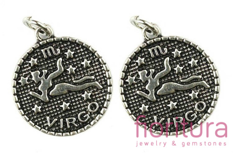 ZAWIESZKA ZODIAK PANNA 23X20MM KOLOR STARE SREBRO