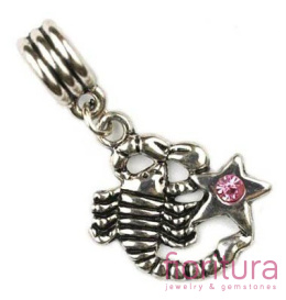 ZAWIESZKA ZODIAK SKORPION 35X20MM KOLOR STARE SREBRO