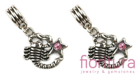 ZAWIESZKA ZODIAK SKORPION 35X20MM KOLOR STARE SREBRO