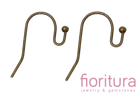 BIGLE OTWARTE Z KULKĄ 19x13MM KOLOR STARE ZŁOTO