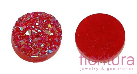 KABOSZON AKRYLOWY DRUZY KOŁO 12MM KOLOR RED AB