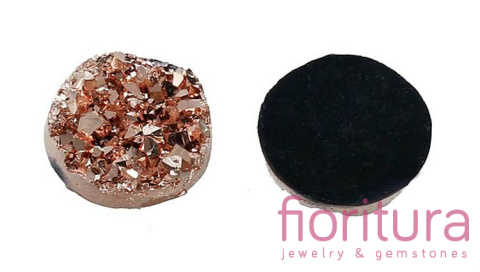 KABOSZON AKRYLOWY DRUZY KOŁO 12MM KOLOR CHAMPAGNE