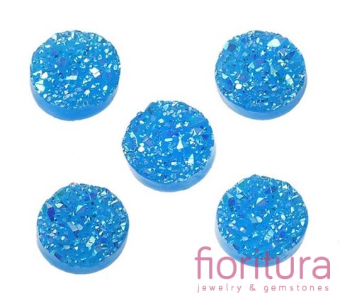 KABOSZON AKRYLOWY DRUZY KOŁO 12MM KOLOR BLUE AB