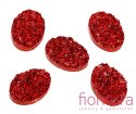 KABOSZON AKRYLOWY DRUZY OWAL 18x13MM KOLOR RED