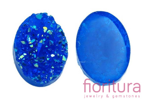 KABOSZON AKRYLOWY DRUZY OWAL 18x13MM KOLOR ROYAL BLUE AB