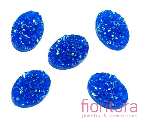 KABOSZON AKRYLOWY DRUZY OWAL 18x13MM KOLOR ROYAL BLUE AB